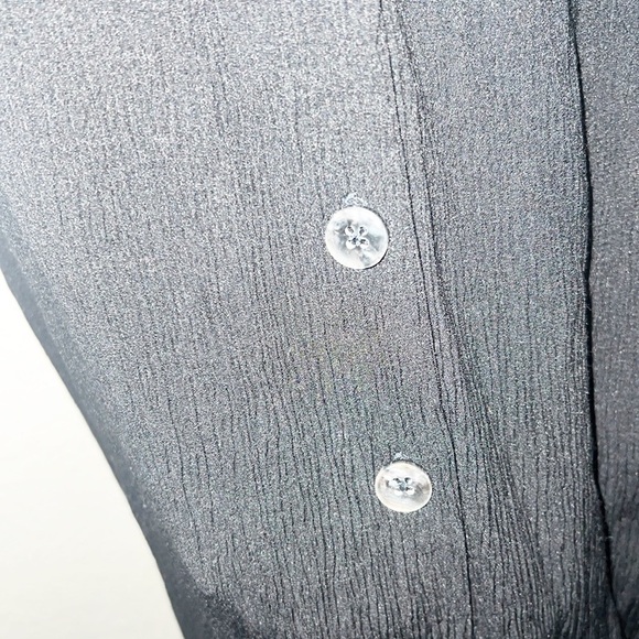 Studio1940 Black Collared Button Down Maxi Dress With Attached Belt To Tighten - Picture 4 of 9